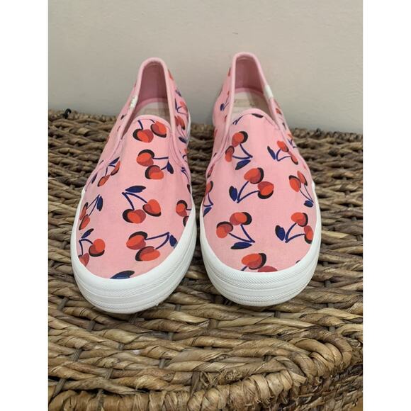 Keds x Kate Spade Womens Size 9 Pink Cherry Print Casual Shoes Slip On Canvas 9 - Picture 2 of 8